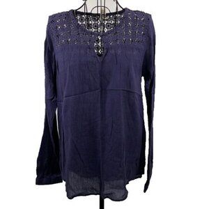 Studio West | Navy Boho Top Shirt